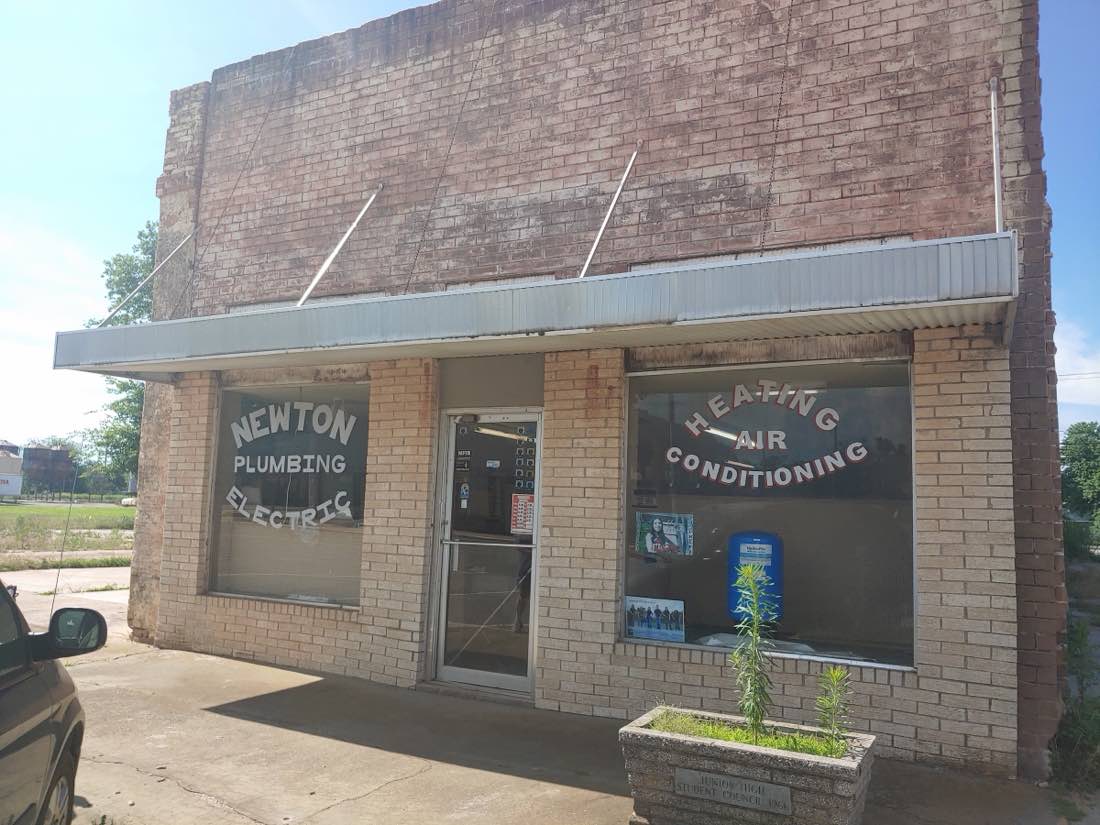 Newton Plumbing Electric & AC shop front in Comanche, Oklahoma